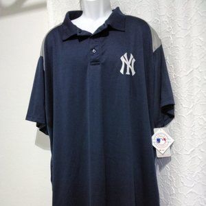 Majestic Men Collar t-shirt Size 2XL Big & Tall New York Yankies navy gray *001